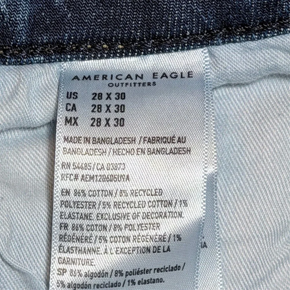 American Eagle AirFlex+ Skinny Jeans Men's 28x30 Blue Medium Wash Stretch